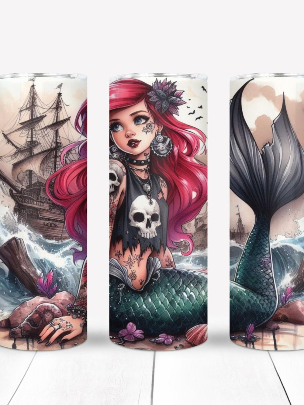 Gothic Mermaid Tumbler, Coffee Mug